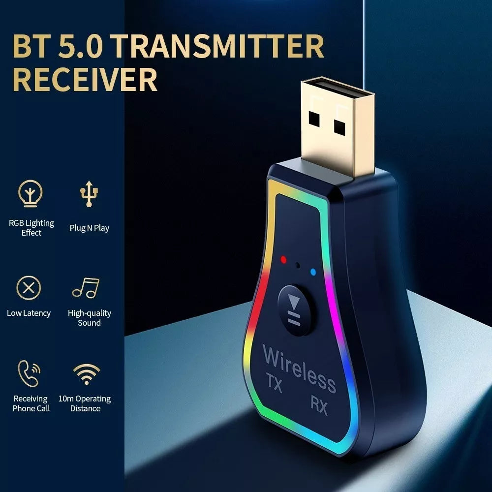 Bluetooth 5 Transmisor Receptor Audio Usb Tv Auto Aux Tx/rx