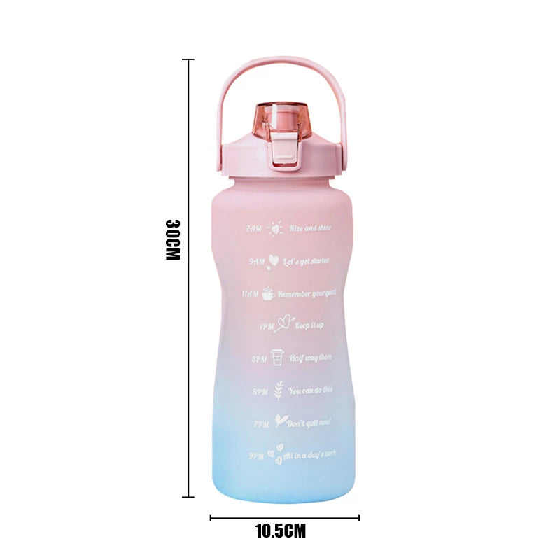Botella Deportiva Motivacional 2lt + Sticker 3d - 2D, Material PET libre de BPA
