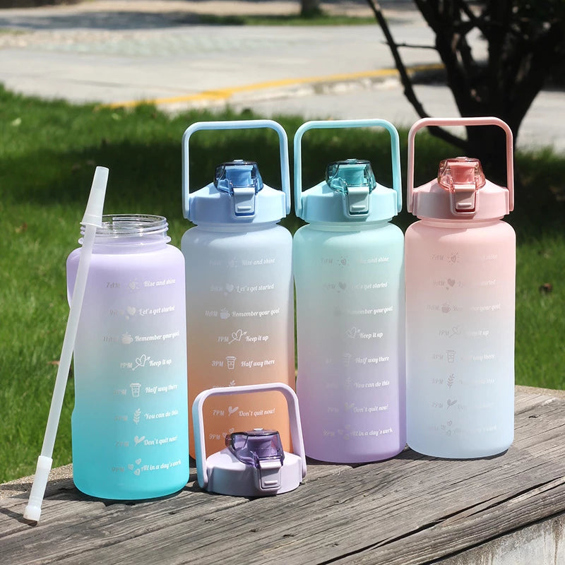Botella Deportiva Motivacional 2lt + Sticker 3d - 2D, Material PET libre de BPA