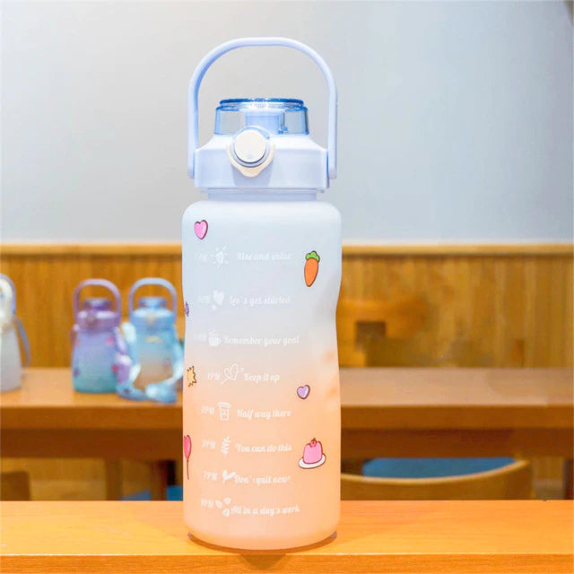 Botella Deportiva Motivacional 2lt + Sticker 3d - 2D, Material PET libre de BPA